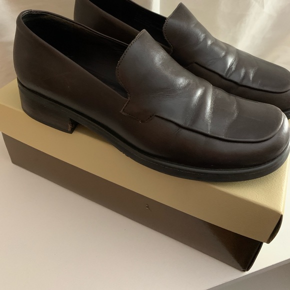 Franco Sarto Brown Leather Loafers Slip-On Shoes - Picture 1 of 4